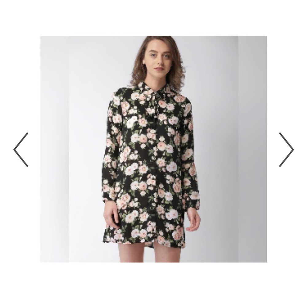 Floral Black Dress